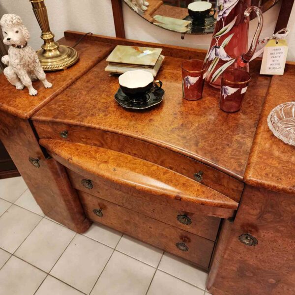 1930's Art Deco Vanity w Mirror - Image 3