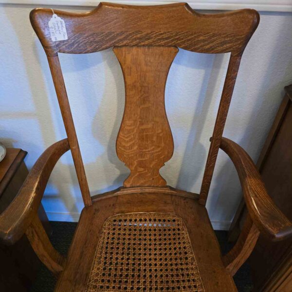 Oak Cane Vintage Chair - Image 3