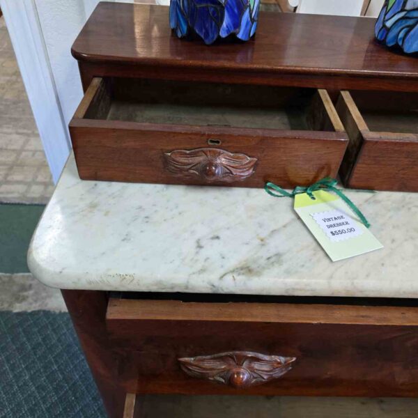 Vintage Marble Top Dresser - Image 5