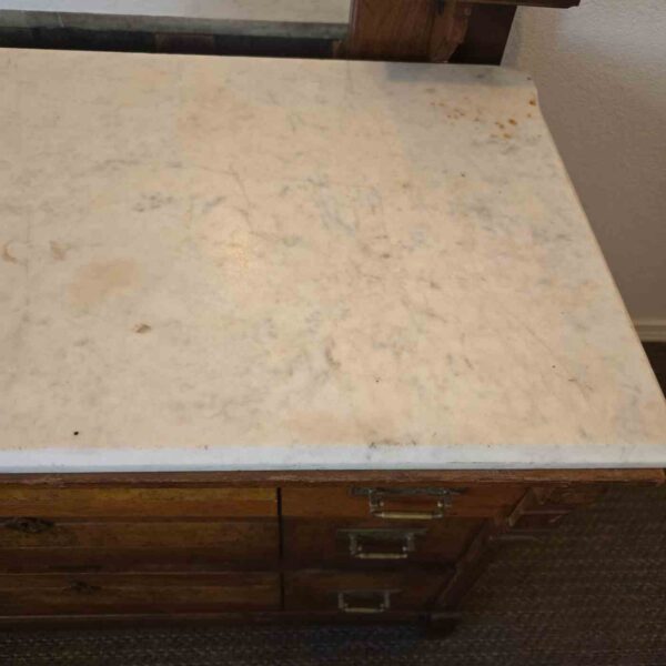 Victorian Marble Top Dresser with Mirror - Image 7