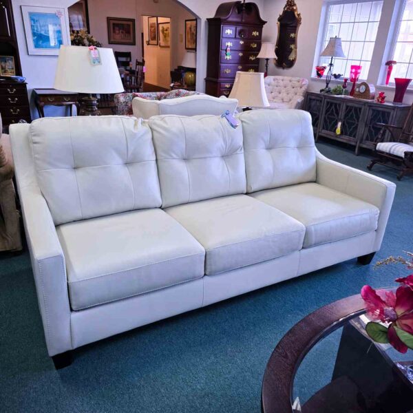 Ashley Furniture White Leather Blend Couch - Image 2