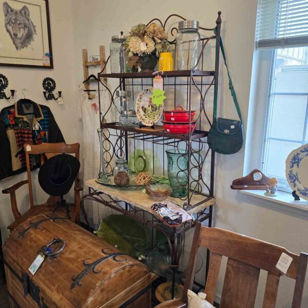 Iron Baker's Rack with Stone Shelf - ON SALE