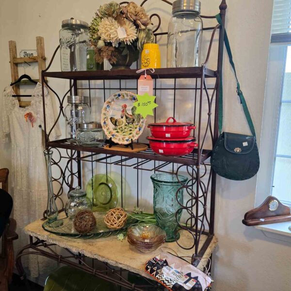 Iron Baker's Rack with Stone Shelf - ON SALE - Image 4