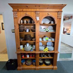 Double Arch Pine Bookcase