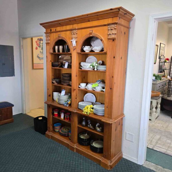 Double Arch Pine Bookcase - Image 2