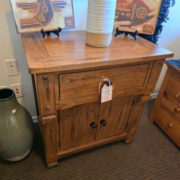 Mindi Wood End Table with Golden Oak Finish - Image 4