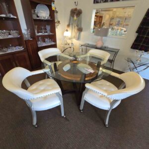 Glass Table with Four Chairs