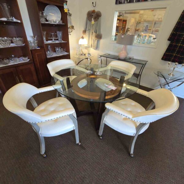 Glass Table with Four Chairs