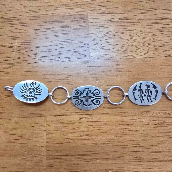 Navajo Signed Hopi Concho Belt Sterling Silver - Image 3