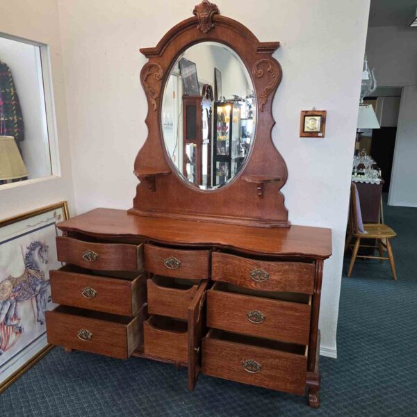 Oak Dresser with Mirror - Image 2
