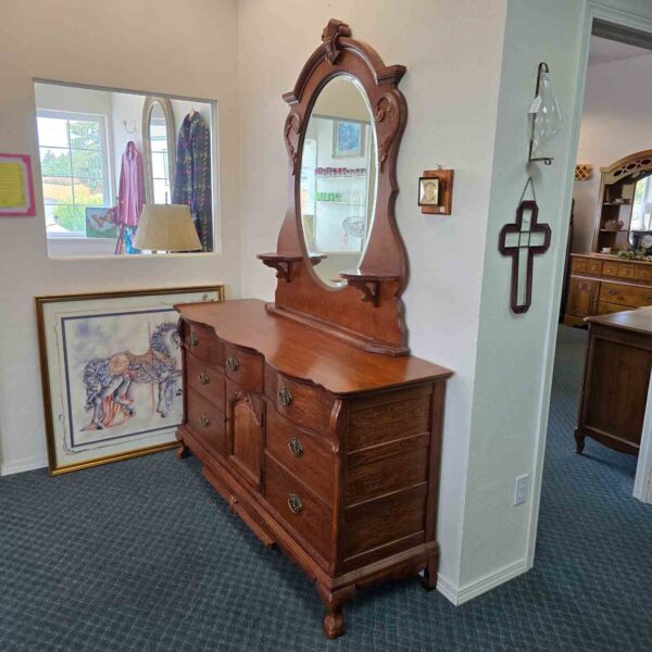 Oak Dresser with Mirror - Image 8