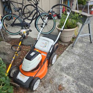 STIHL Electric Lawn Mower w/2 Batteries, Charger, and Weed Whacker