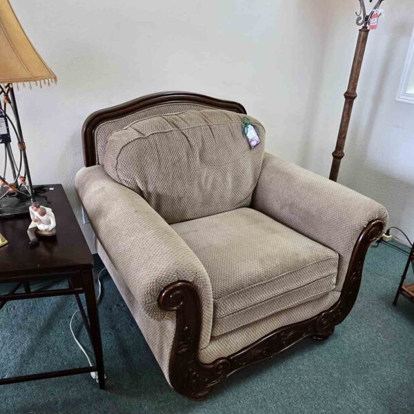 Tan Fabric Arm Chair - Image 6