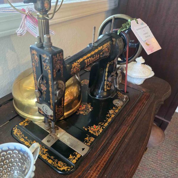 Vintage Sewing Machine and Cabinet - Image 3
