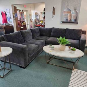 Grey Fabric Sectional Sofa