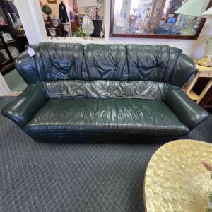 Green Faux Leather Couch & Chair