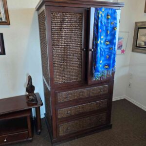Pier 1 Miranda Wooden Wicker Armoire